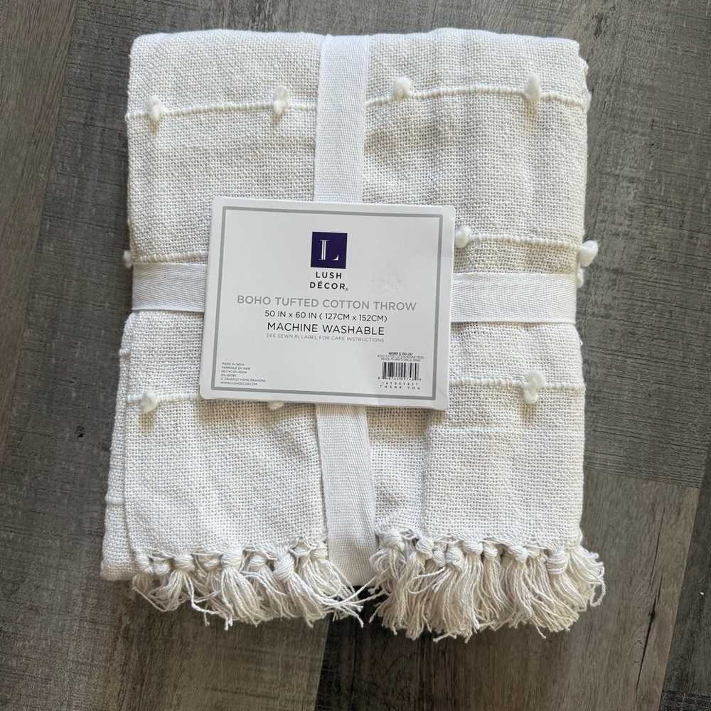 Lush Decor Boho Tufted Cotton Throw